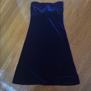 Betsy Johnson Velvet Blue Strapless Dress